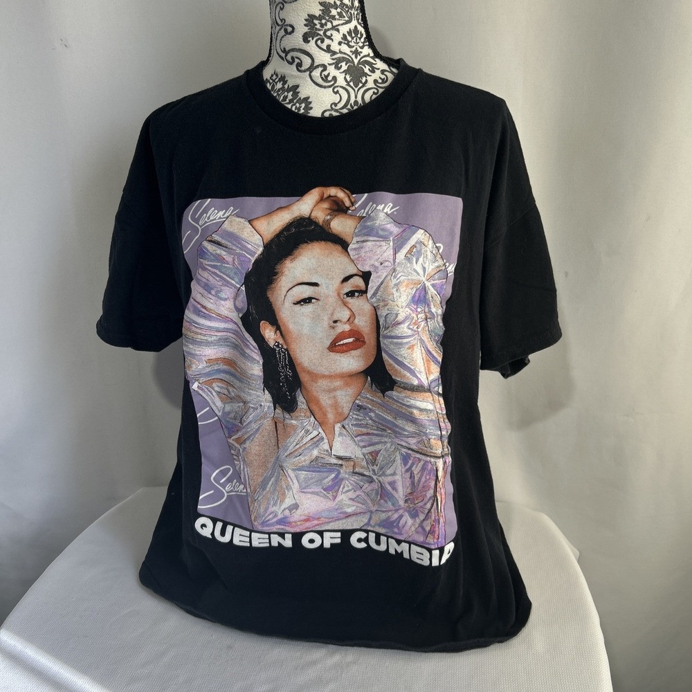Selena Queen Of Cumbia T Shirt Adult XL Black Concert Classic Vintage Retro Top